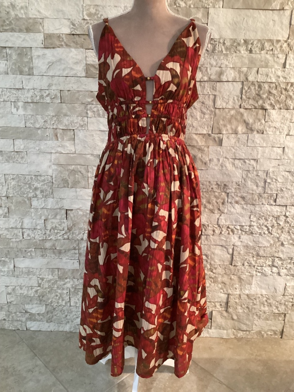 Caroline Constas floral print midi dress (NWT)